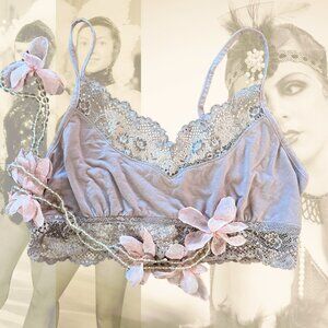 BUNDLE ONLY - Romantic Montelle Intimates Lace Trim Bralette - M - Nutmeg - EUC